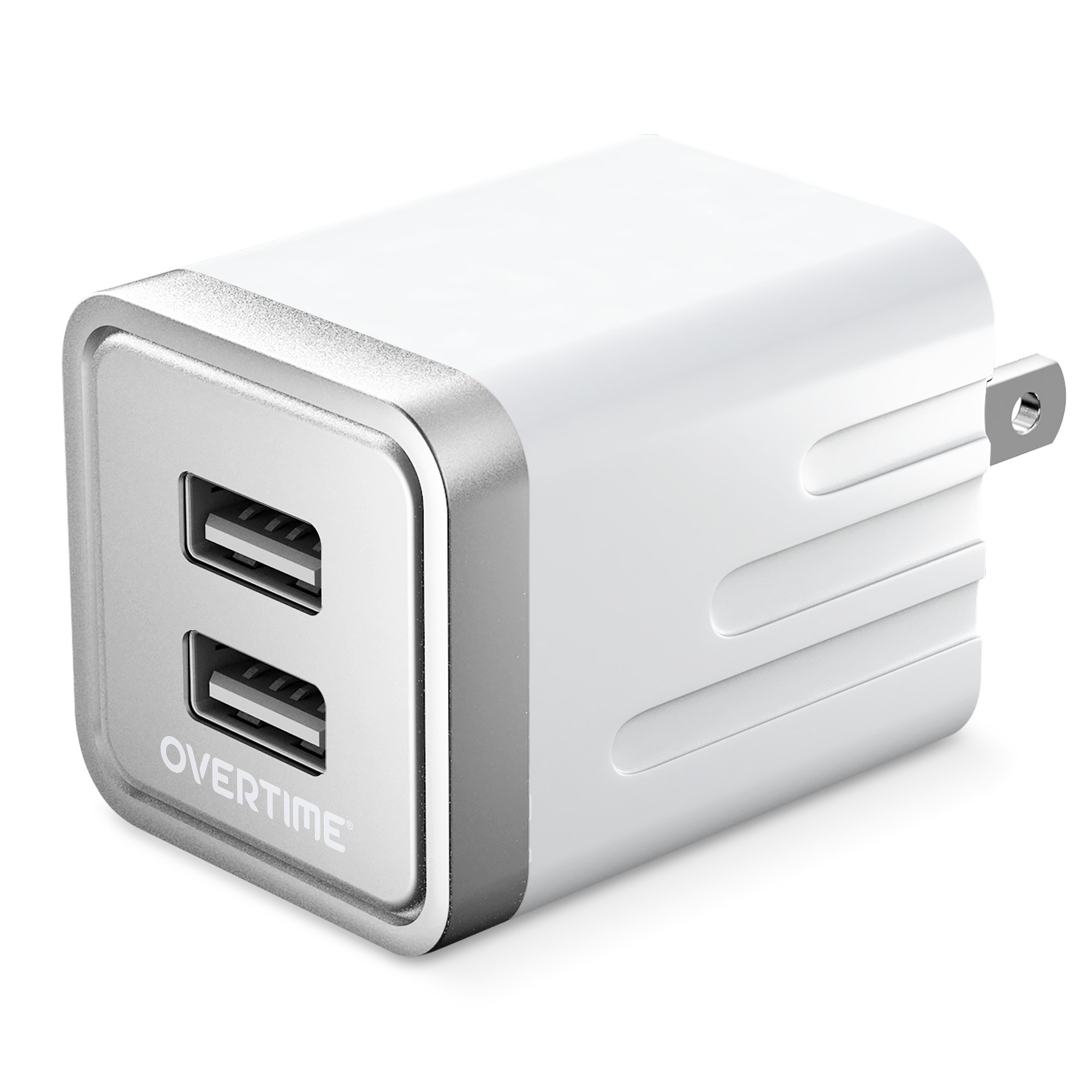 Overtime Dual USB Wall Charger, Power Adapter, Fast Charging Power Plug ...