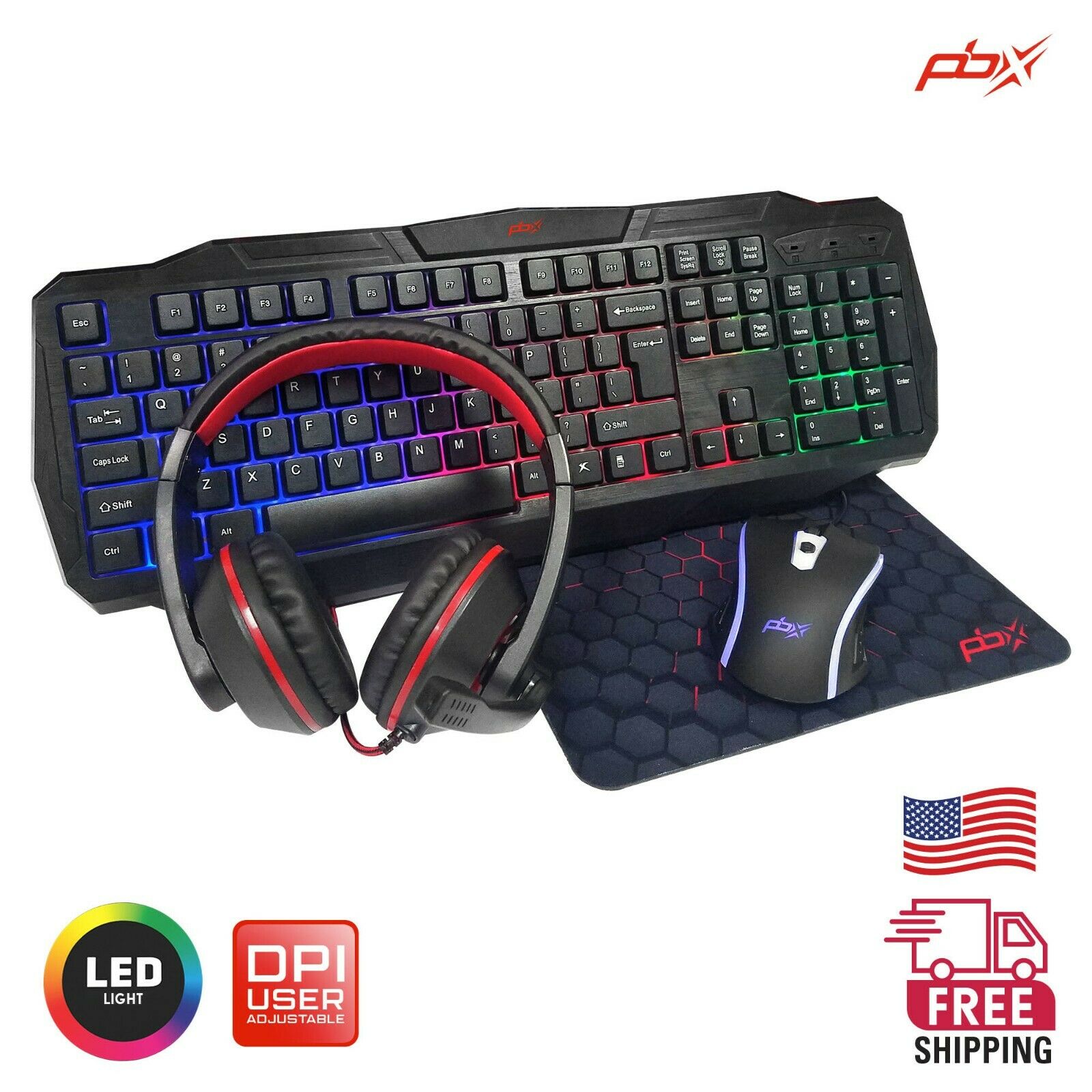 PBX 4in1 Pro Gaming Kit Gaming Keyboard, Mouse, Mousepad & Gaming