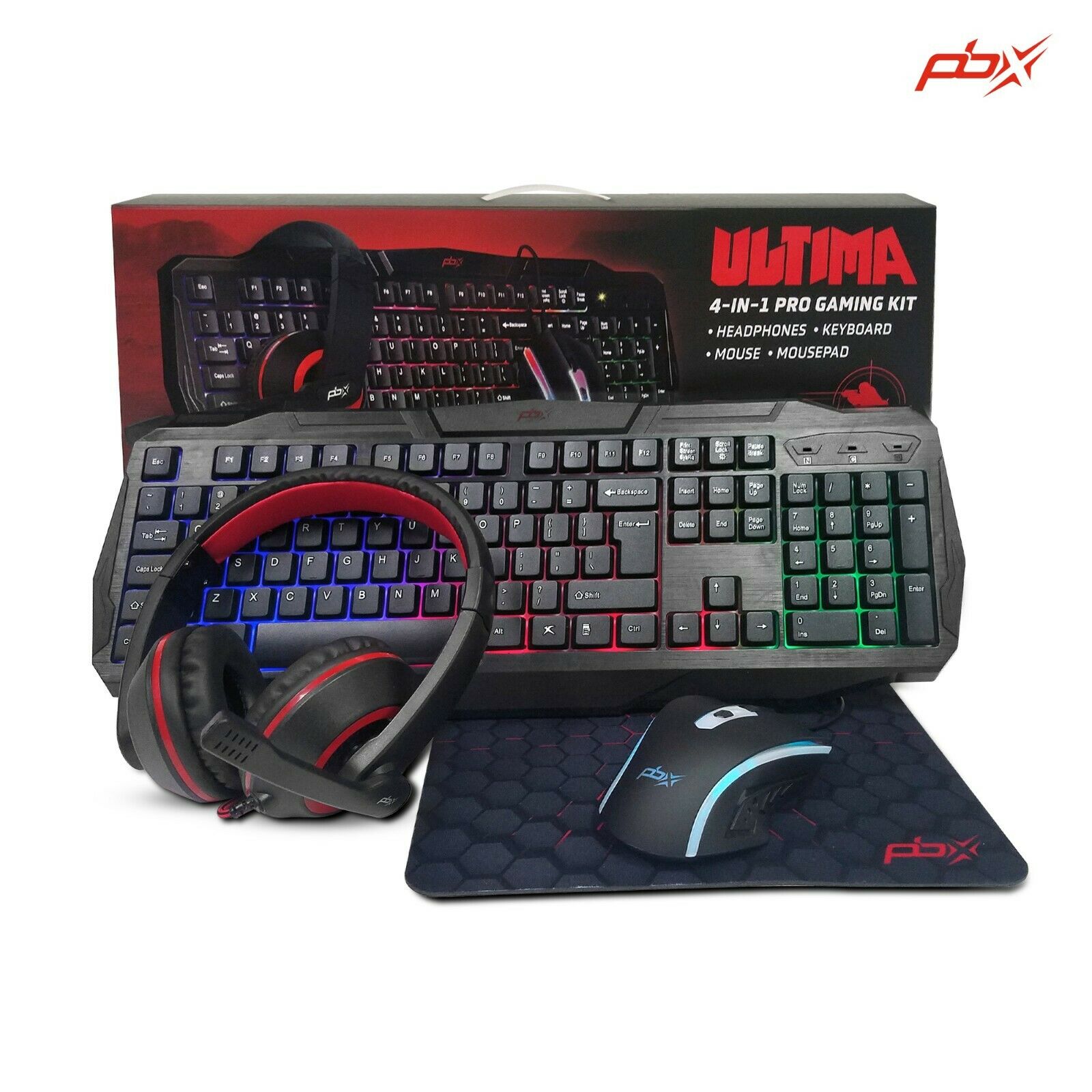 PBX 4in1 Pro Gaming Kit Gaming Keyboard, Mouse, Mousepad & Gaming